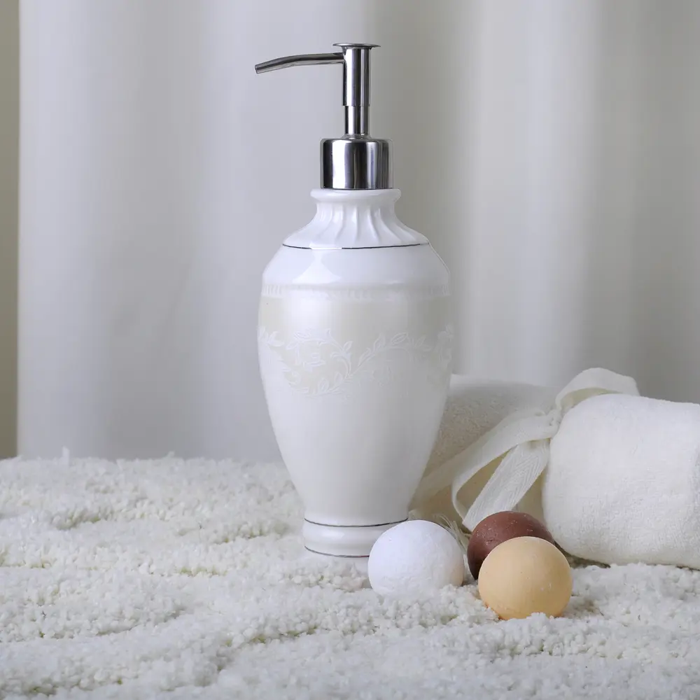 Дозатор для жидкого мыла настольный Wess «Elegance» керамика цвет белый STLM-2179604 - Вид №7