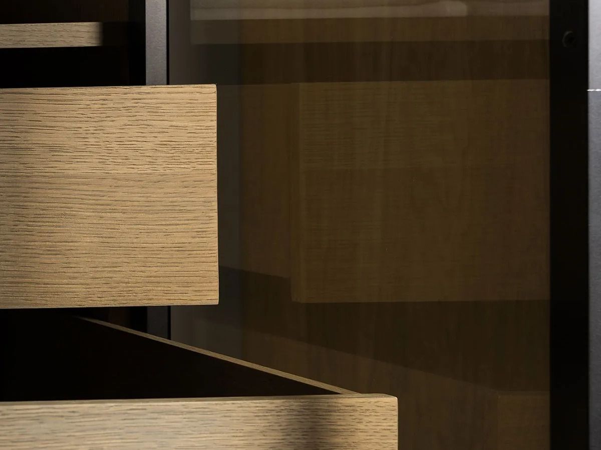 Деревянный шкаф для ванной комнаты со стеклянными дверцами Inbani слой ARCH-00041215 - Вид №12