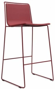 ONDARRETA Стул из высокой стали с сиденьем, обитым кожей Alo