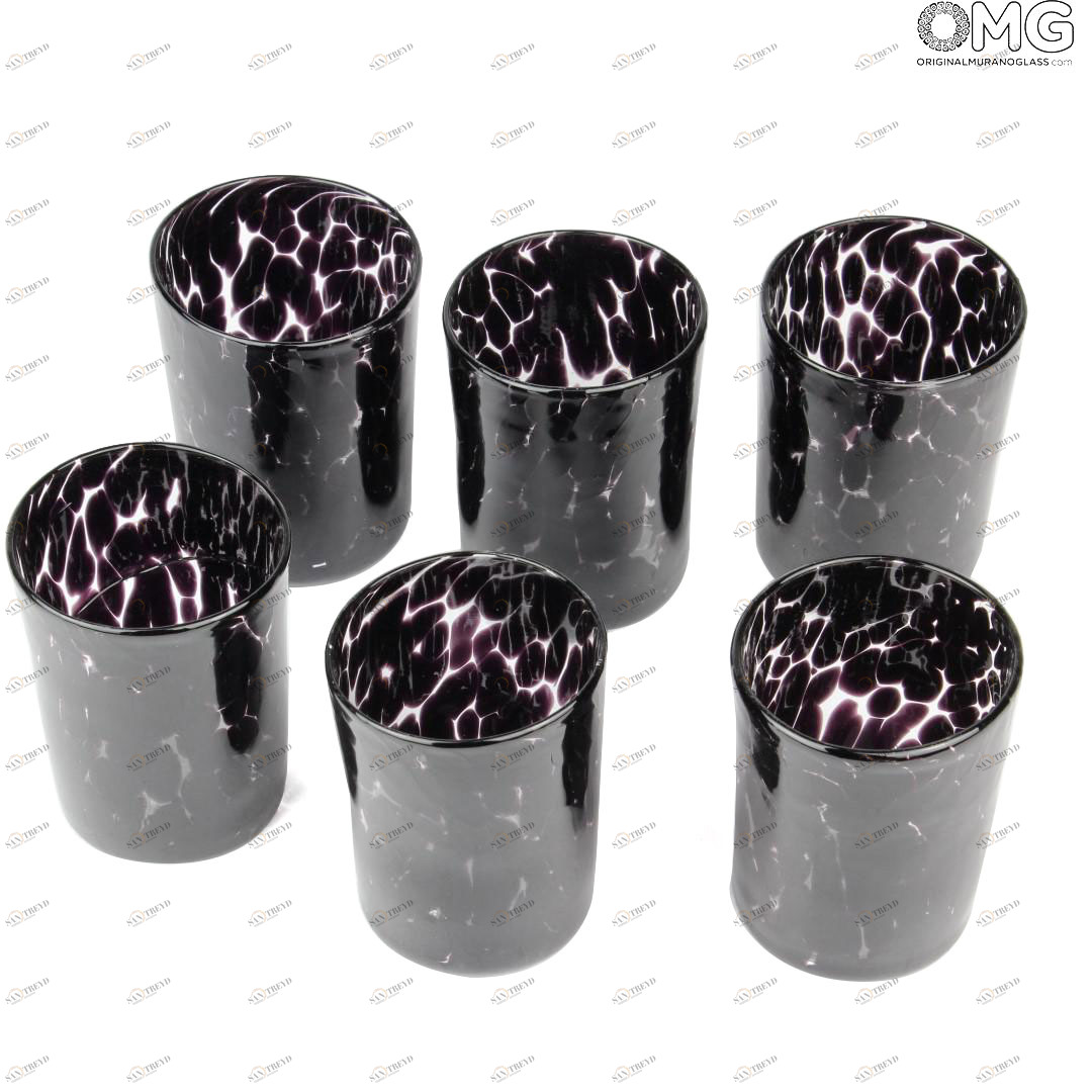 2188 ORIGINALMURANOGLASS Набор из 6 рюмок Блэк шот лимончелло - муранское стекло 6 см 