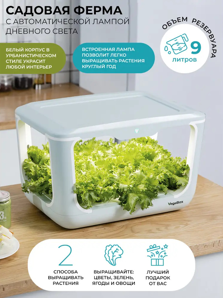 90359446 Домашняя садовая ферма L-Box Vegebox пластик белый STLM-0933079