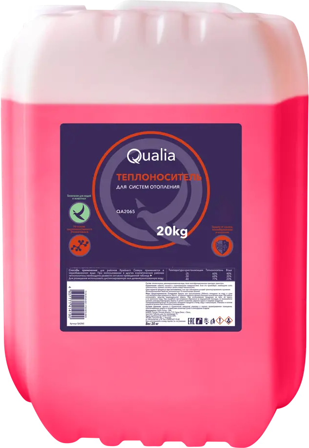 88904923 Теплоноситель Qualia QA2030 -30°C 20 кг этиленгликоль STLM-0936554