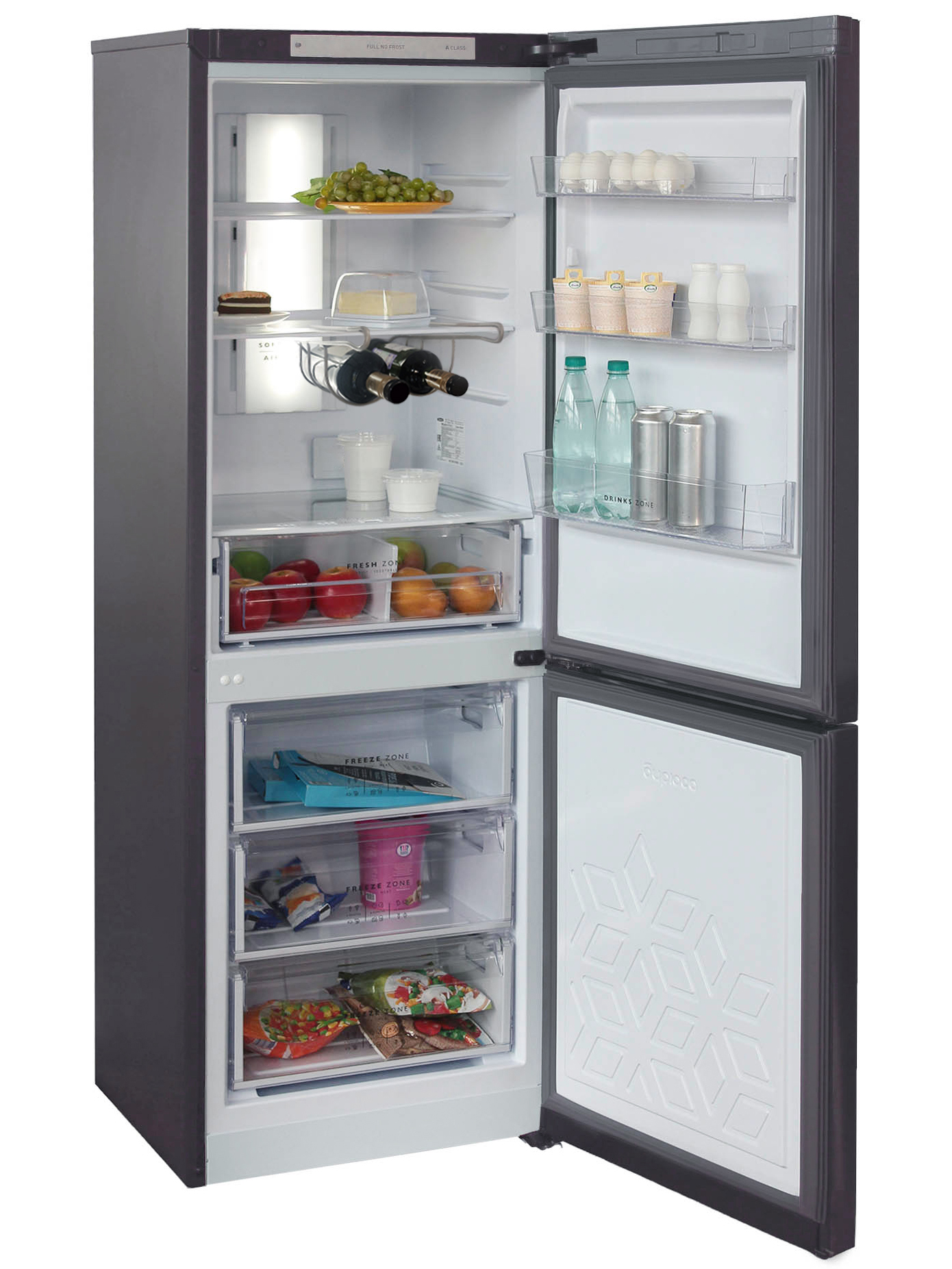 9055876 Холодильник с морозильником   Бирюса W920NF серый STDN-0098786 - Вид №5