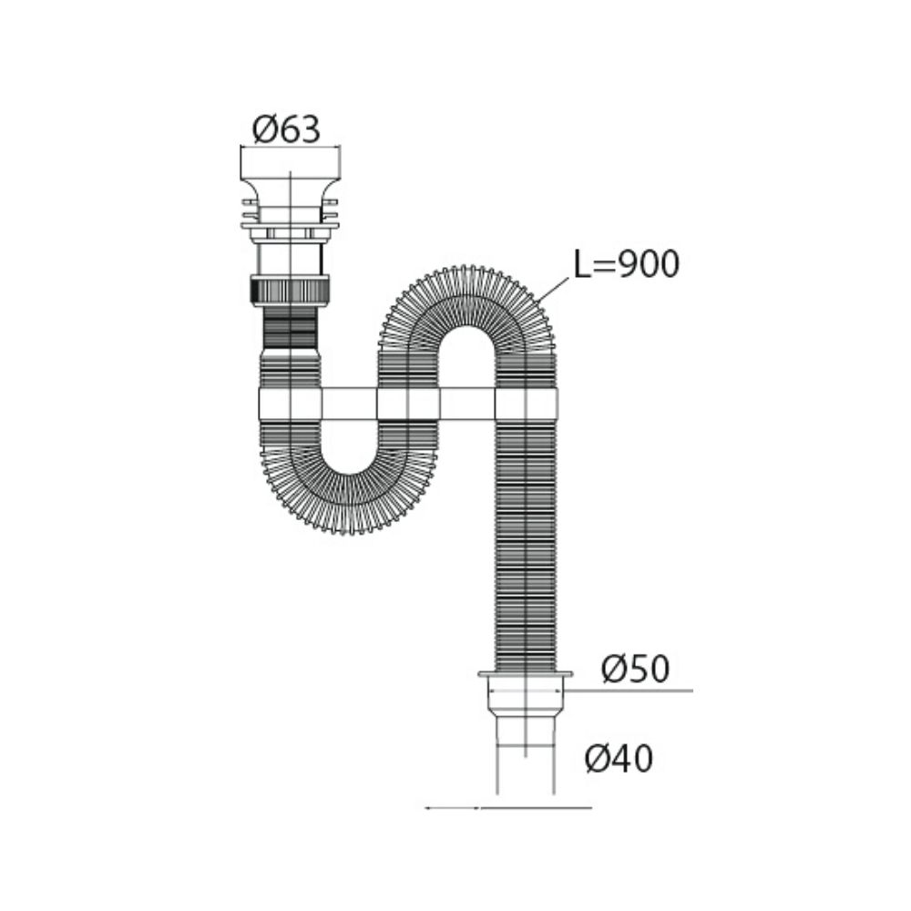 Сифон гофрированный "VIR" (30980311) (д.40/50) 30980311 Santreyd  - Вид №1