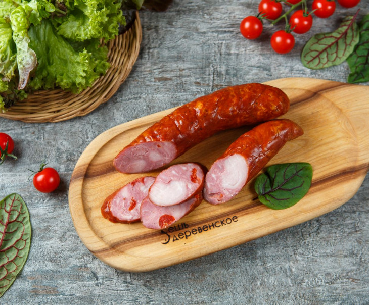 7326 Колбаса "Пармская" с вялеными томатами п/к кольцо Вкусляндия 