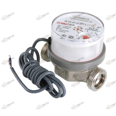 VLF-15U-IL Водосчетчик универсальный с импульсным выходом (новый) без сгонов Valtec 1/2", 80 мм 