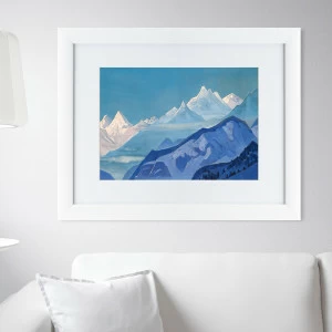 Картина в деревянной раме 47х60 см "Гуру Гури Дхар, 1931г" КАРТИНЫ В КВАРТИРУ  093758 Белый;голубой;разноцветный