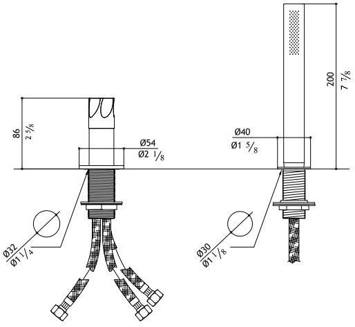 MGS Смеситель для ванны из нержавеющей стали с ручным душем Penta sun-id-1410179 - Вид №2