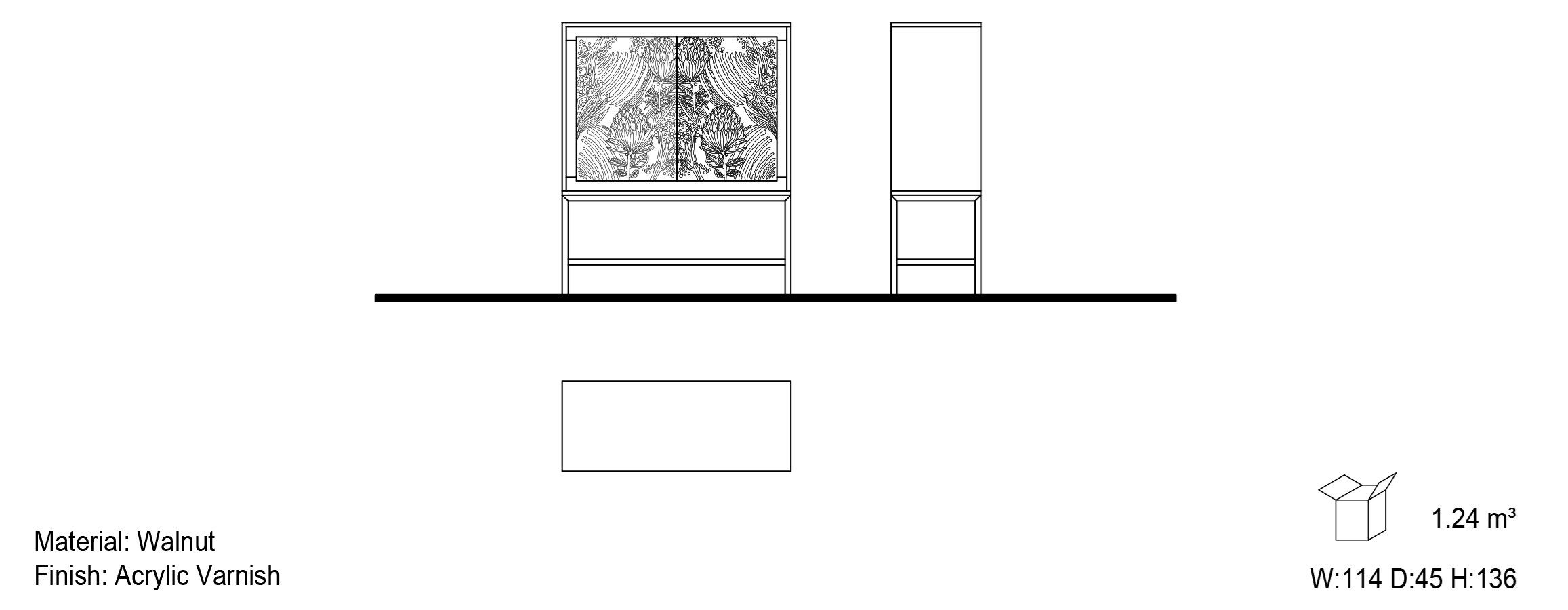 Деревянный шкаф с распашными дверцами Mobi Tropicana ARCH-00087573 - Вид №3