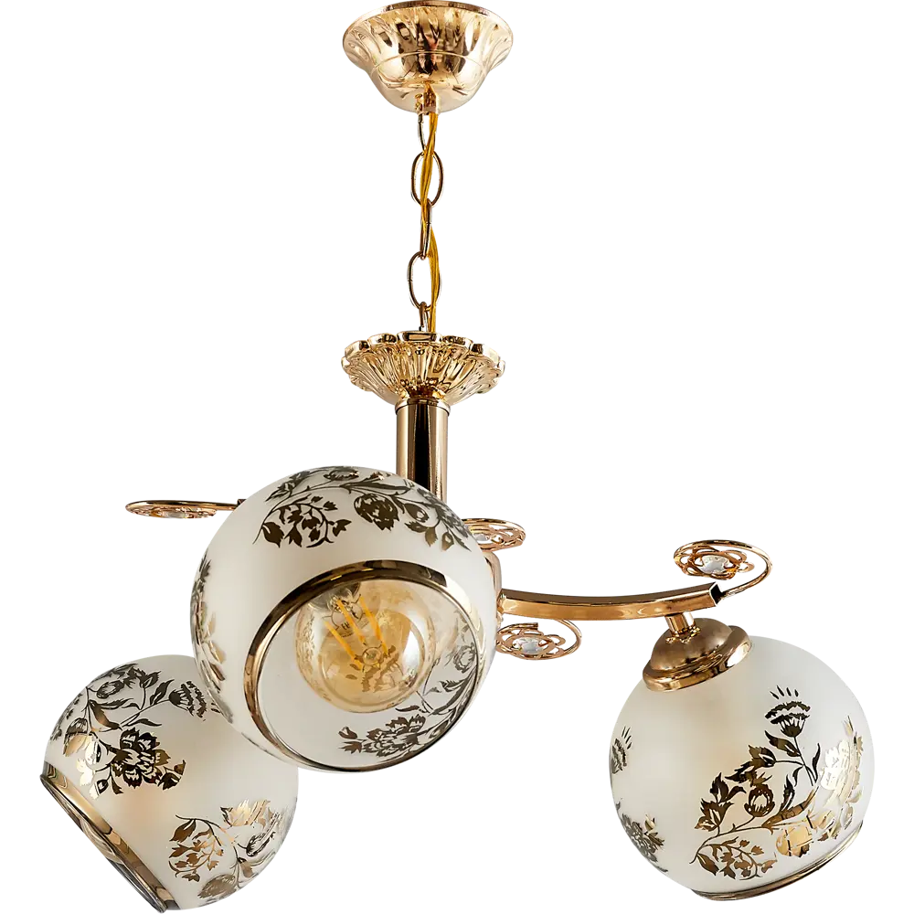 Люстра подвесная «Руно» КС30065/3P, 3 лампы, 9 м², цвет золотой КЛЮЧНИК STLM-2003955