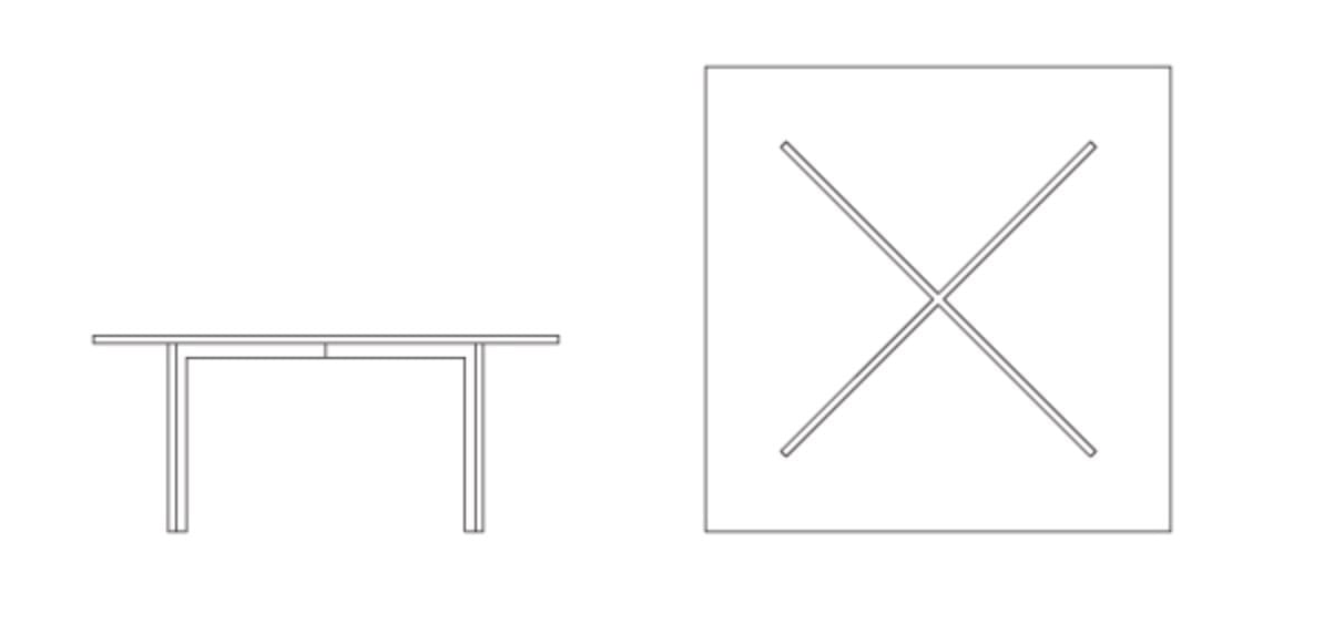 Квадратный стол из стали и стекла Knoll Барселона® ARCH-00040320 - Вид №6