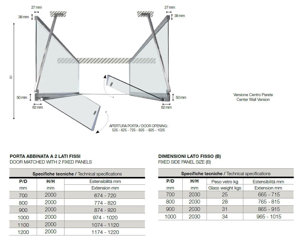 Душевая кабина из алюминия и стекла с распашной дверью TAMANACO NSALOON ARCH-00000791