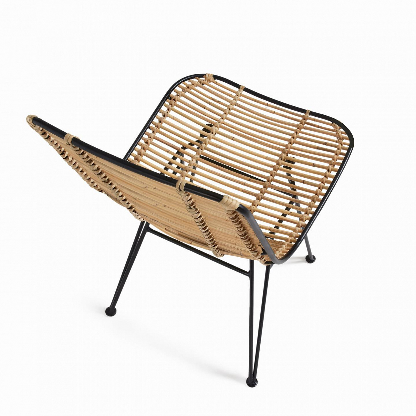 101721 Стул Ashanti черная сталь и ротанг La Forma Tishana  - Вид №1