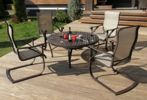 Мебель садовая металлическая, стол с барбекю на 4 персоны "Этна" BESTA FIESTA MELLIFLUOUS 044705 Коричневый