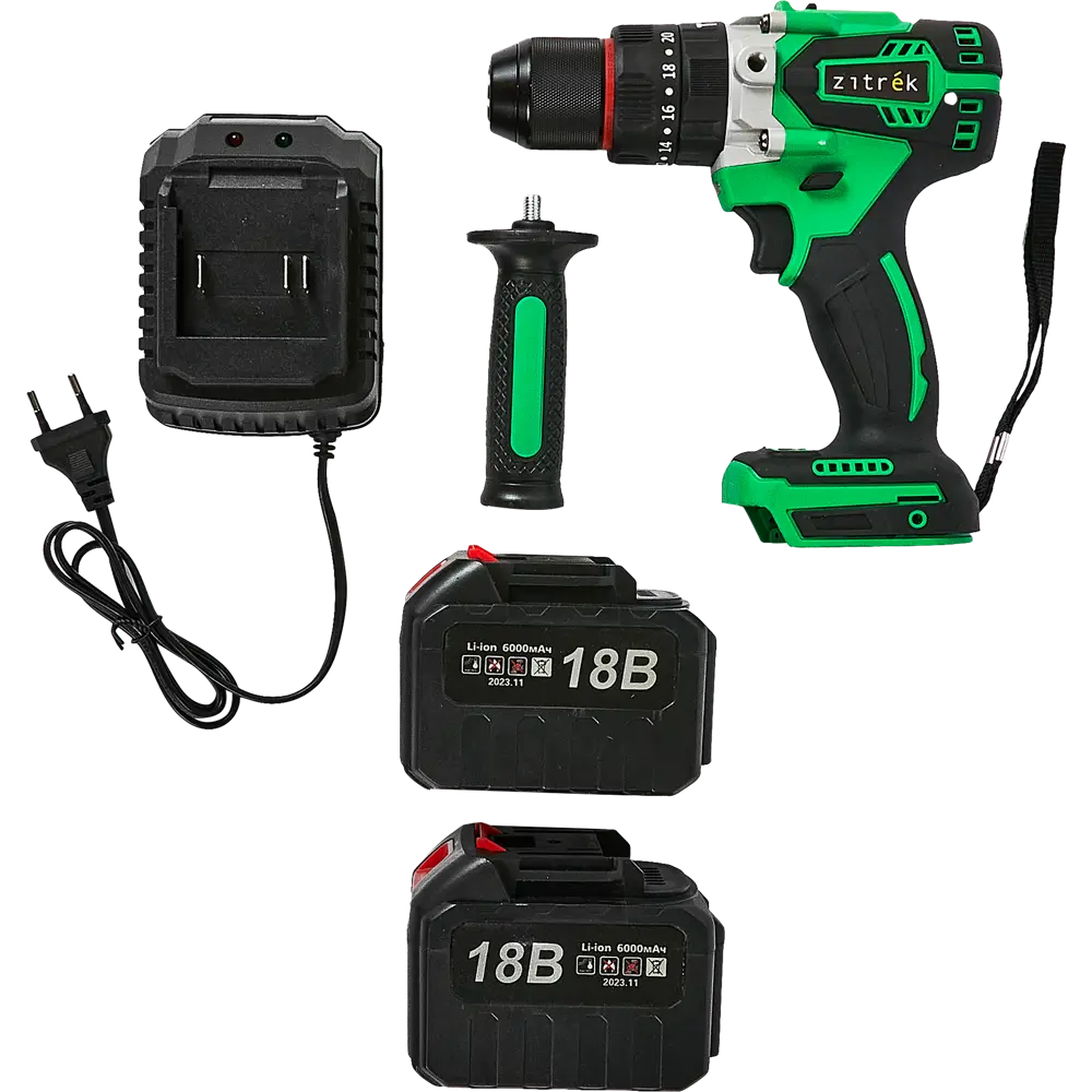 Дрель-шуруповерт аккумуляторная ударная бесщеточная Deko Zitrek Green Impact 063-4046, 18 В Li-ion 2x6 Ач 88877028 STLM-2091266  - Вид №4
