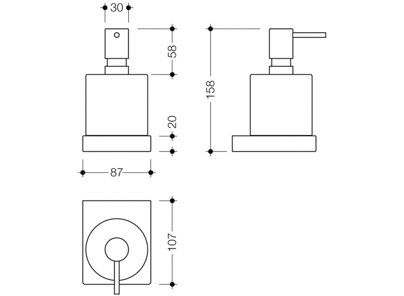 100.06.11045 Дозатор для мыла или дезинфицирующего средства с держателем HEWI USA Produkte  - Вид №10