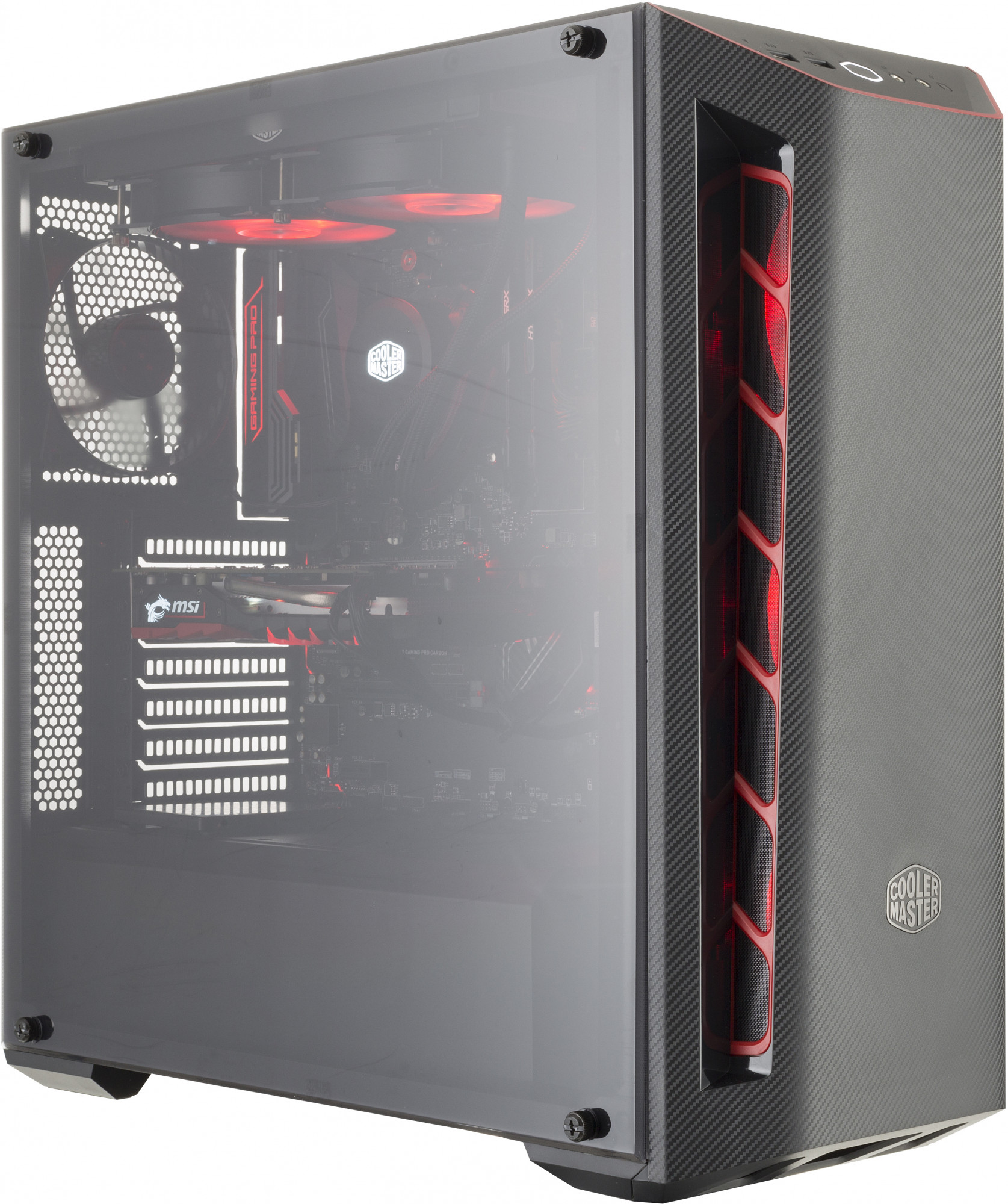 MCB-B510L-KANN-S00 masterbox mb510l, 2xusb3.0, 1x120 fan, w/o psu, black, red trim, atx Cooler Master Cooler Master MasterBox Santreyd 