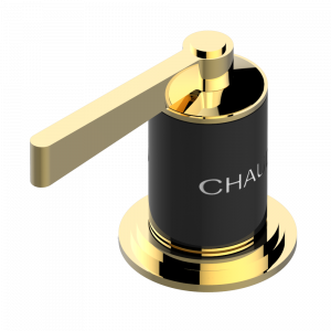 G2M-36/H Вентиль 3/4" набортный для горячей воды Thg-paris Faubourg - чёрный фарфор - с рукоятками Покрытие PVD золотистый цвет