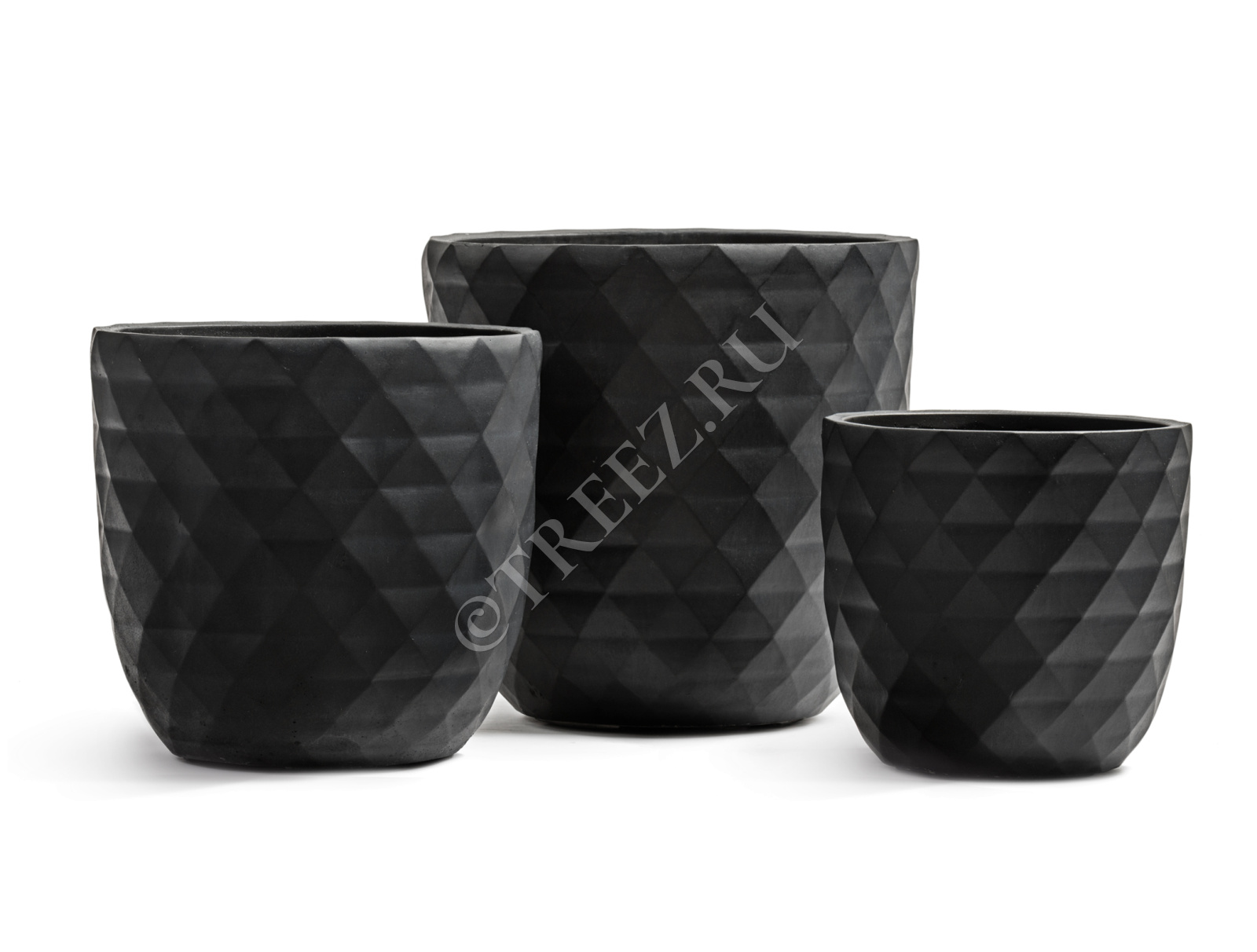 41.1020-0037-BLCK-30 Кашпо  ERGO - серия Diamond - Чаша-конус - Антрацит Цветочная коллекция 
