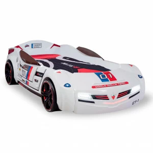 Кровать-машина с подсветкой 90х195 см белая BiTurbo CILEK  00-3832320 Белый