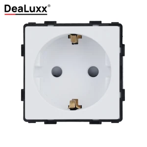 91710572 Розетка встраиваемая Dealuxx S30111 с заземлением цвет белый STLM-1111109