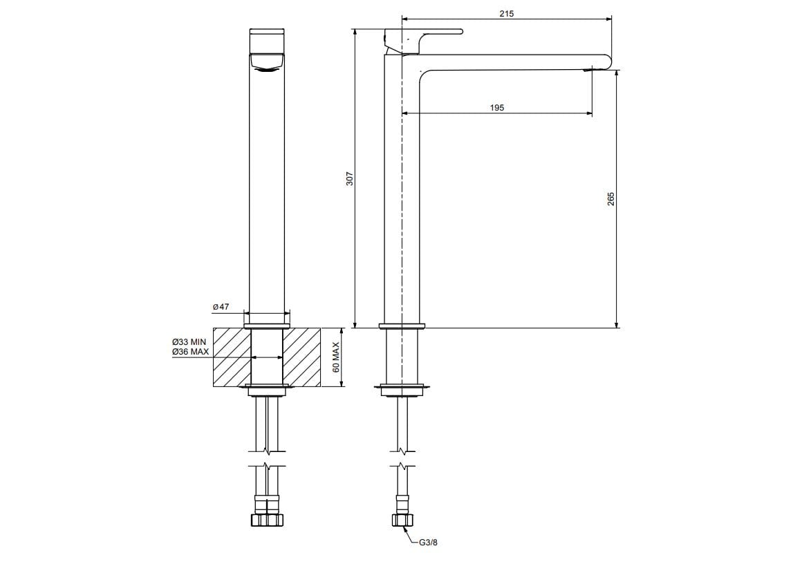 Однорычажный высокий смеситель для раковины Gaia Mobili Complements ARCH-00074813 - Вид №2