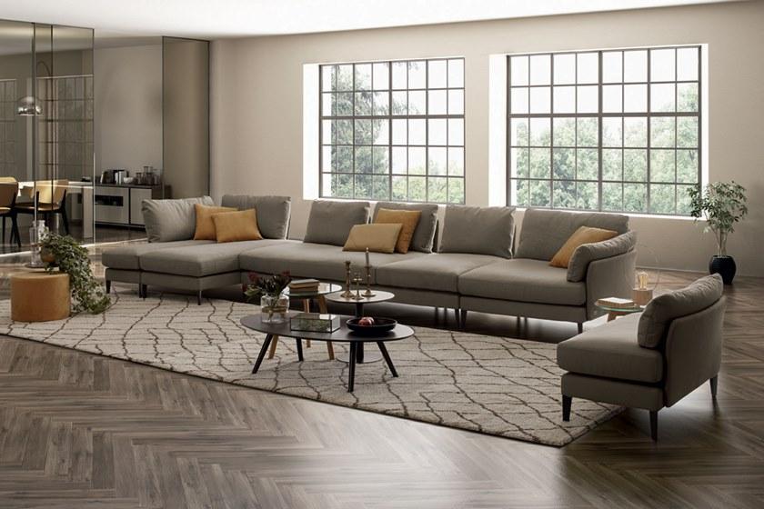 Febal Casa Секционный диван со съемным чехлом из ткани с шезлонгом sun-id-1349320 - Вид №3