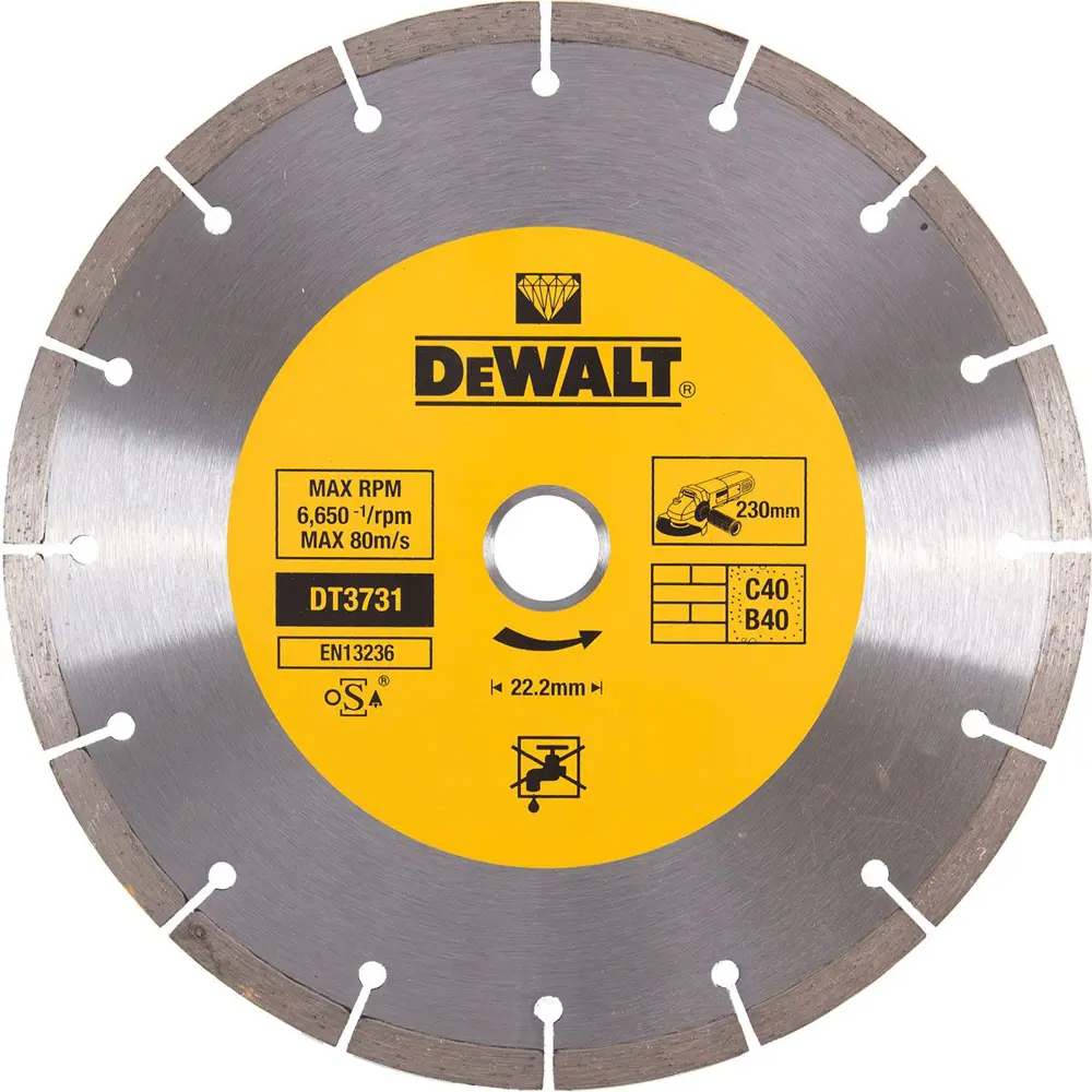 Диск алмазный универсальный Dewalt сегментный 230x3 мм 80154817 STLM-2179104 