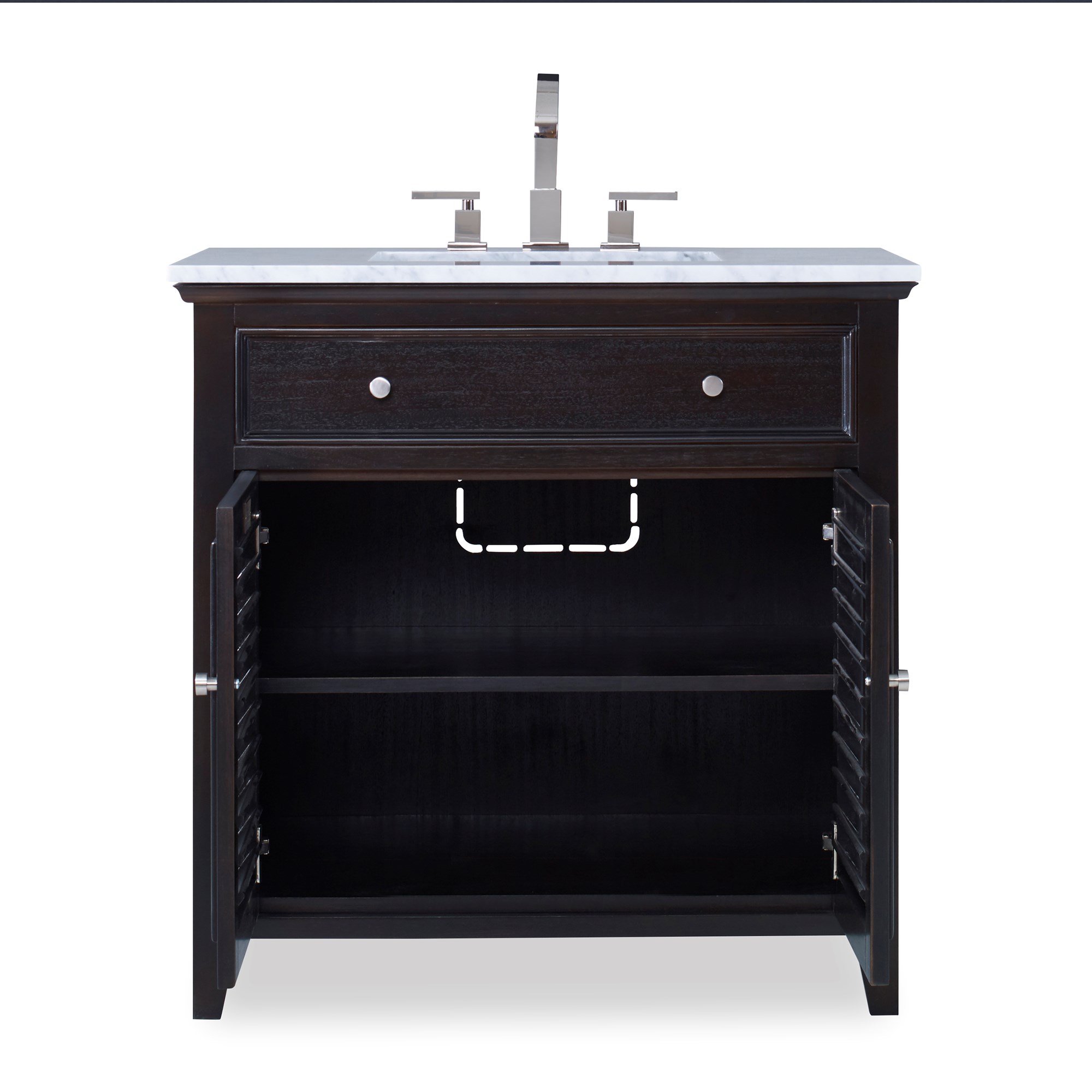 Тумбочка, средняя (от 34 до 36,5) 17590-110-326 Louvered Sink Chest - Rubbed Raven Ambella  - Вид №4