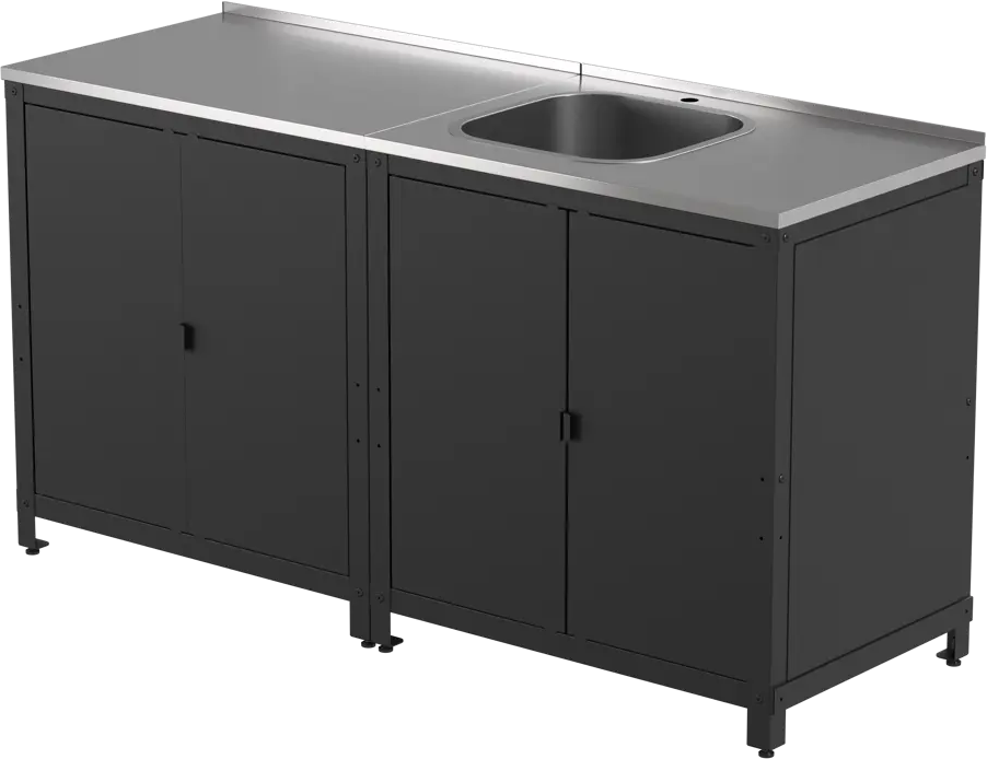 91700679 Стол с мойкой и обшивкой Veranda сталь 58x172x92 см STLM-0957819