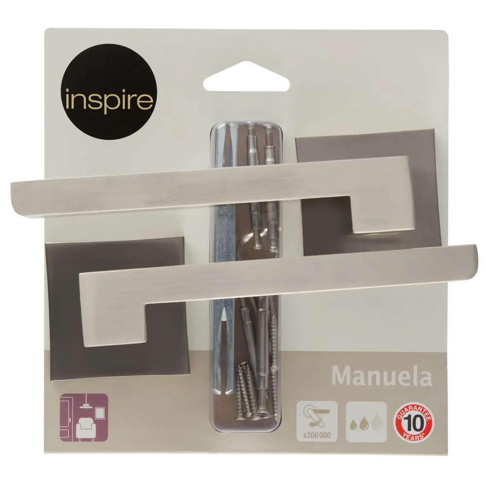 Дверные ручки Inspire Manuela шлифованные без запирания алюминий 134 мм цвет никель 82227153 STLM-2054191  - Вид №3
