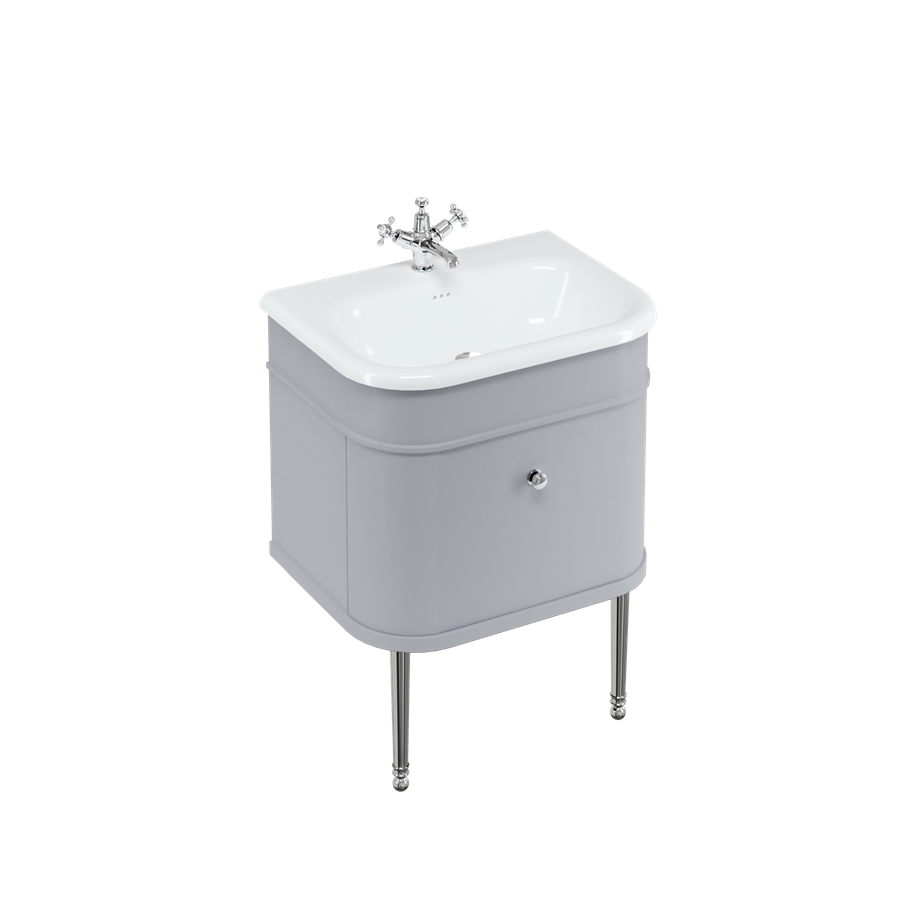 Burlington Chalfont Chalfont 650мм Тумбочка с одним выдвижным ящиком - Классический серый с классическими серыми ножками CH65G-CHLEGG  - Вид №1
