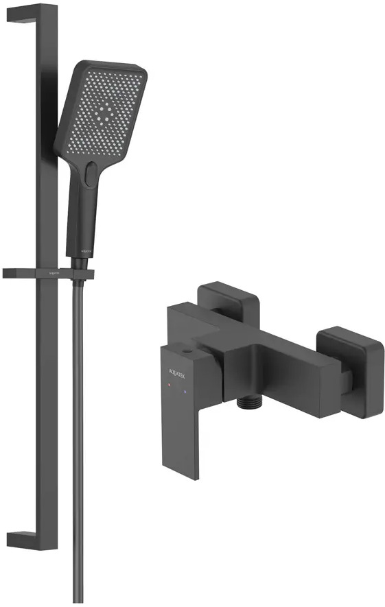 91745346 Душевой комплект Aquatek Либра AQ1632MB Set 2 в 1 матовый черный STLM-0992154