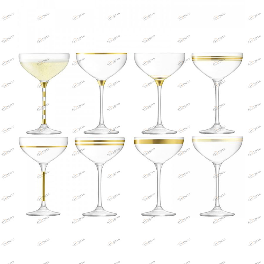 Набор из 8 бокалов-креманок с золотым декором Deco 235 мл LSA International G134008216