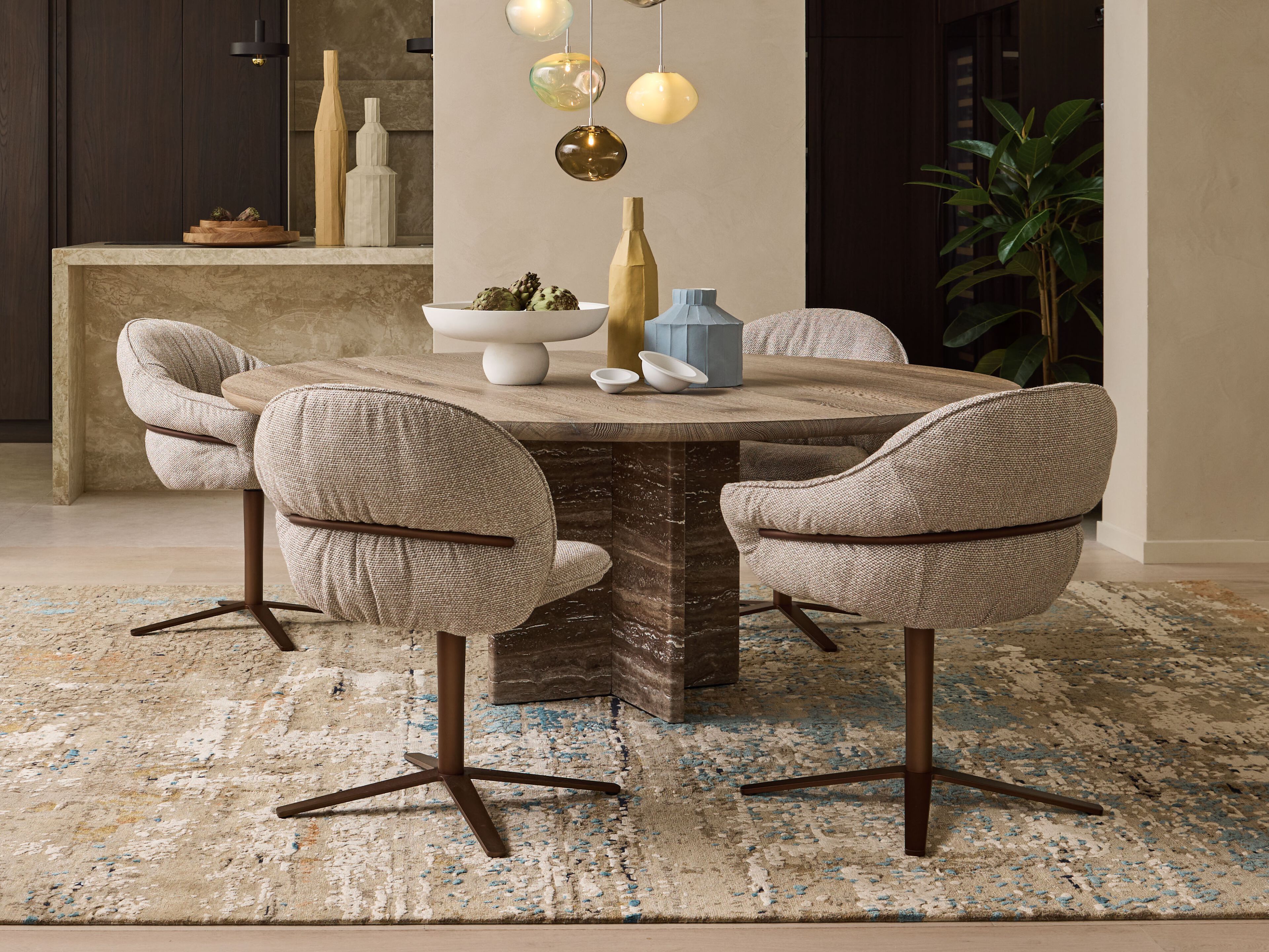 Тканевый поворотный стул с подлокотниками Freifrau Marie ARCH-00091210 - Вид №1