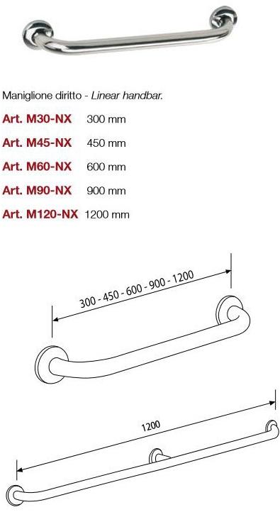 Saniline Поручень фиксированный из нержавеющей стали Inox sun-id-1404158 - Вид №1