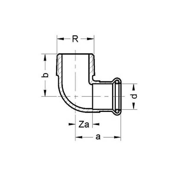124092G42112 SANHA 24092G SANHA-Therm угловой переход ВПр-НР 42x11/2 мм  - Вид №1