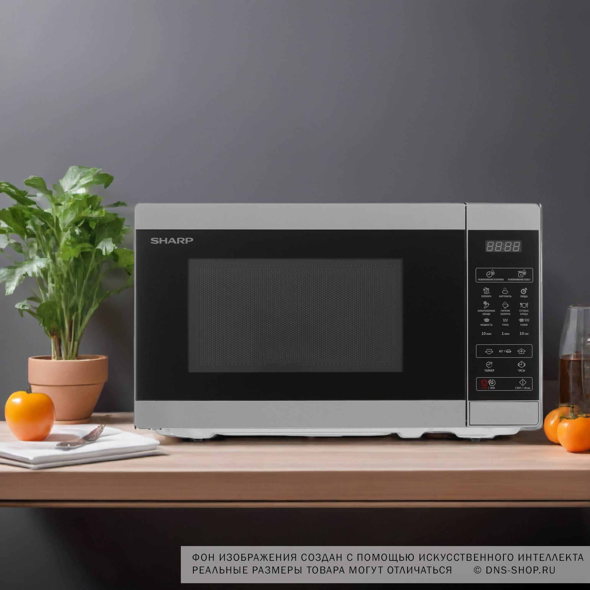 8196097 Микроволновая печь Sharp R6800RSL серебристый STDN-0082685 - Вид №9