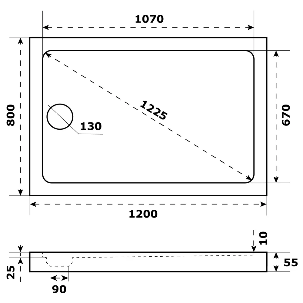 Душевой поддон Slim акрил 120x80 см 82677813 STLM-2053084 Santreyd - Вид №2