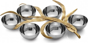 10599956 Michael Aram Менажница шестисекционная Michael Aram "Пальмовая ветвь" 32см Сталь нержавеющая