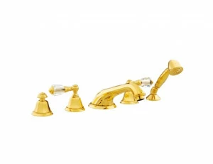 038616.D00.62 Набор для ванны с пятью отверстиями и кристаллами сваровски Сатин никель