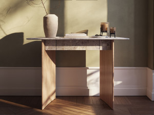 Прямоугольная мраморная консоль с ящиками