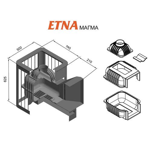 Печь каменка для бани Этна Магма 24 (Панорама) 4656 - Вид №1