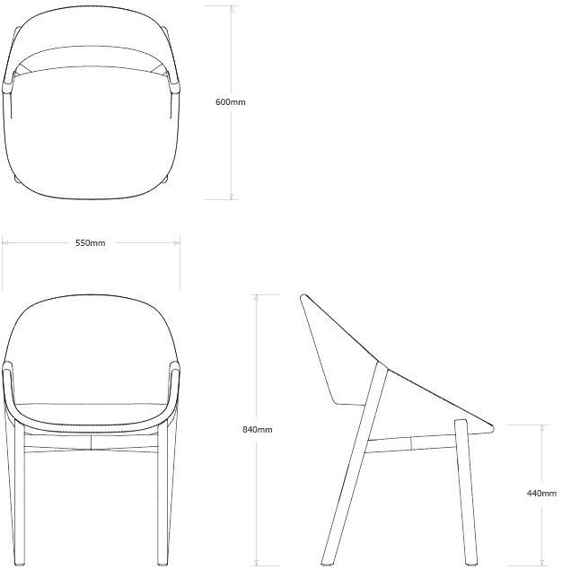 TRIBÙ Кресло из ткани tricord® и тика Elio 02512 - Вид №6