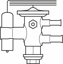 Danfoss TUA/TUAE — Клапаны терморегулирующие со сменными клапанными узлами TUA Корпус клапана с элементом термостат 068U2201  - Вид №13