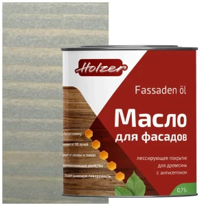 90407650 Масло для фасадов holzer MFASAD075SeriyLen цвет серый 0.75 л STLM-0857647