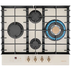 90812995 Газовая варочная панель Hiberg VM 6145 RY 58.40 см 4 конфорки цвет бежевый STLM-1529804