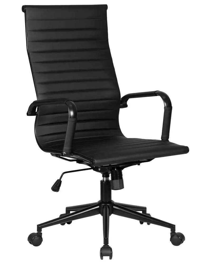 91677189 Офисное кресло для руководителя Dobrin Clark Simple 68x109x68 см искусственная кожа цвет черный STLM-1079099