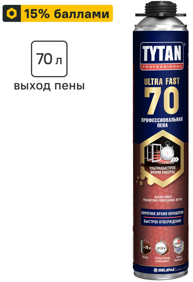 82260200 Пена монтажная профессиональная Tytan Ultra Fast 70 летняя 870 мл STLM-0023463