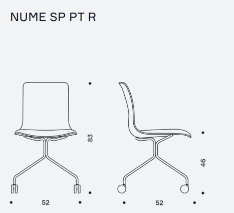 4-спицевое тканевое офисное кресло с колесами IBEBI Nume ARCH-00008552 - Вид №3